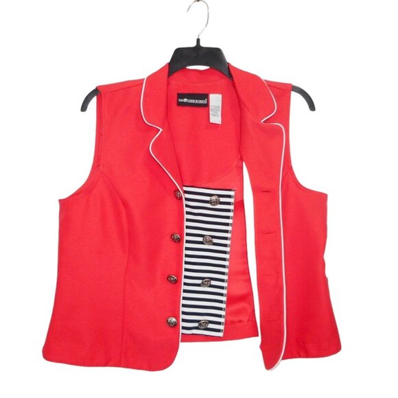 Sag Harbor Top Womens 18 Coral Polyester Sleeveless Layered Look Buttons Career - Picture 4 of 13